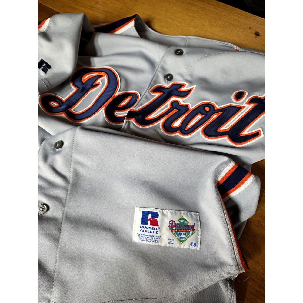 Vintage Detroit Tigers Russell Athletic MLB Jersey Road Grey Made in USA Sz 48 - Picture 5 of 9